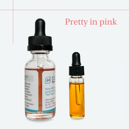 CBD oil turns pink, what makes CBD oil turn pink, pink coconut water, why does CBD oil turn pink, Hapsy CBD oil pretty in pink compared to another well-known brand that turned orange during oxidation